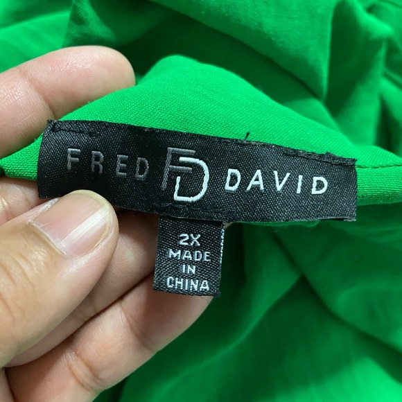 D4- FRED DAVID Kelly Green Shirt Dress - Picture 6 of 6